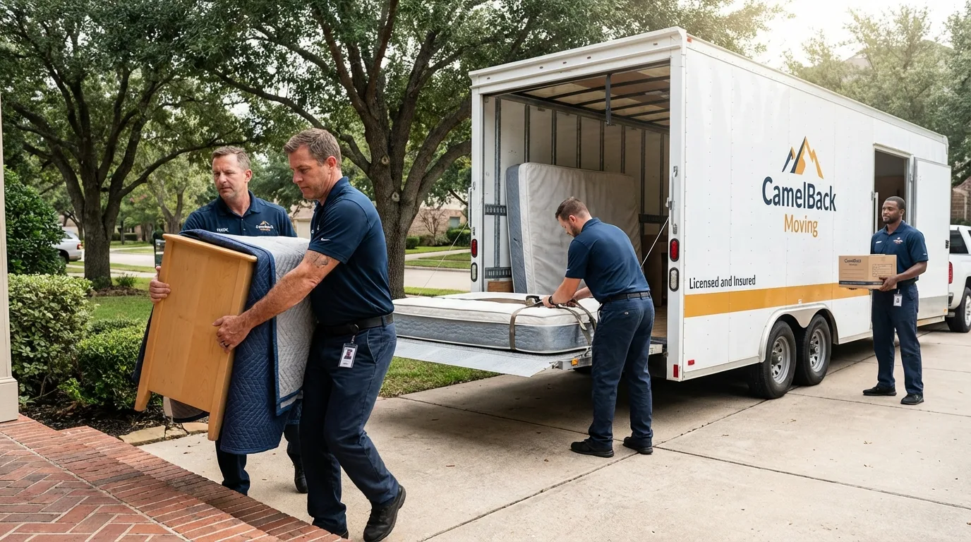 Crew loading residential truck for cross-state move from Germantown, TN