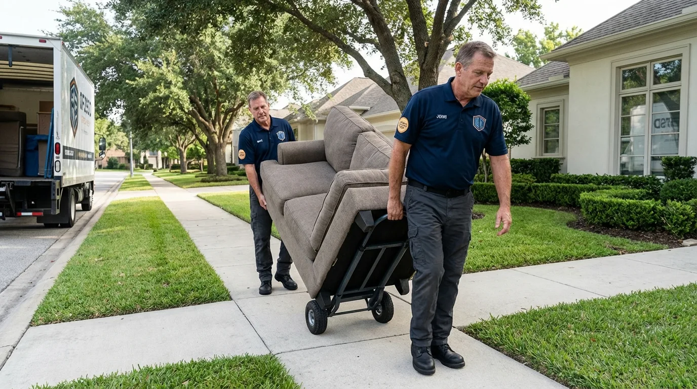 Local residential moving crew loading furniture in Germantown, TN