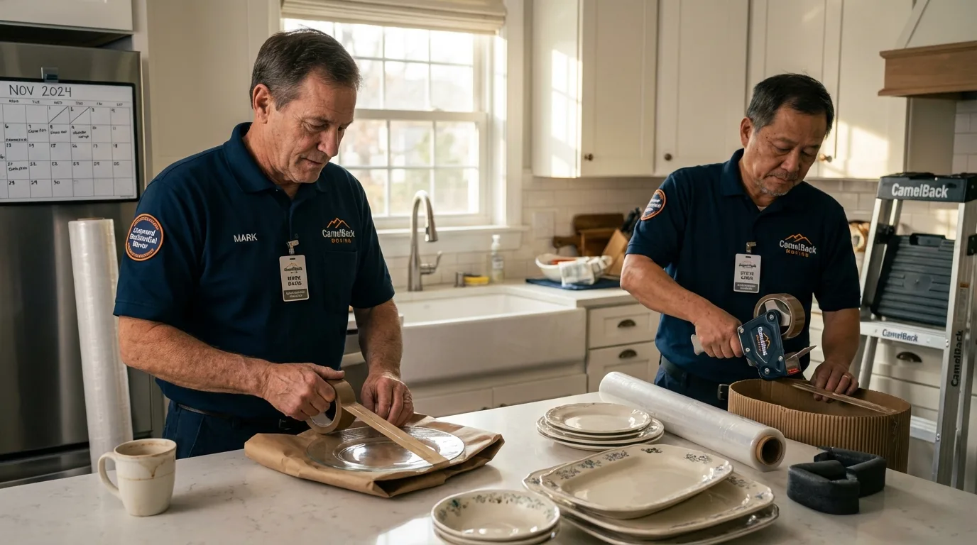 Professional crew packing kitchen dishware in Germantown, TN